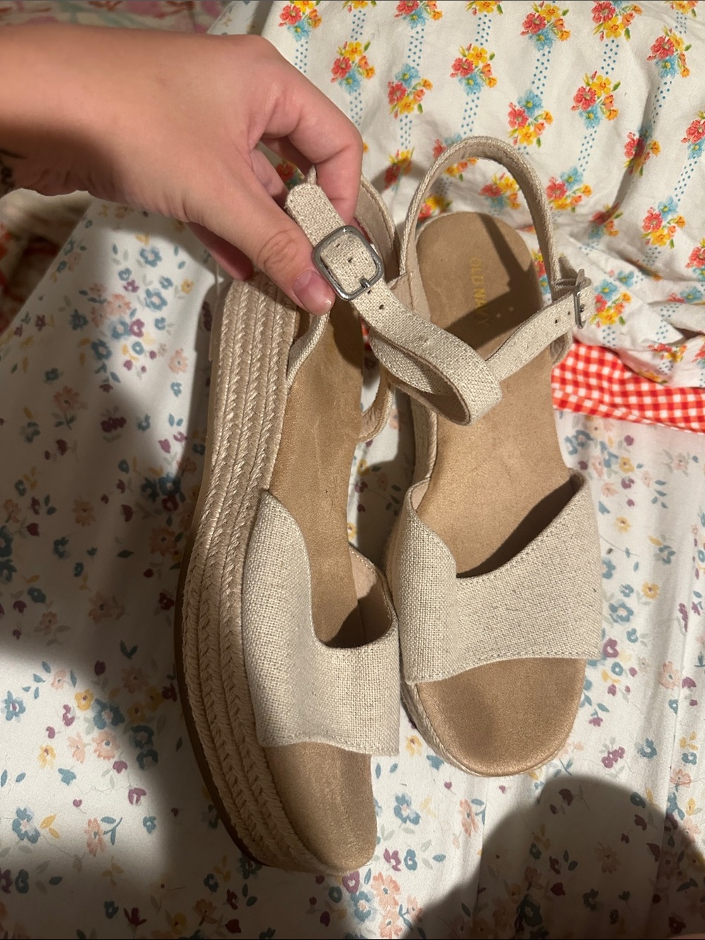 Wedge Espadrille Sandals - Linen Beige